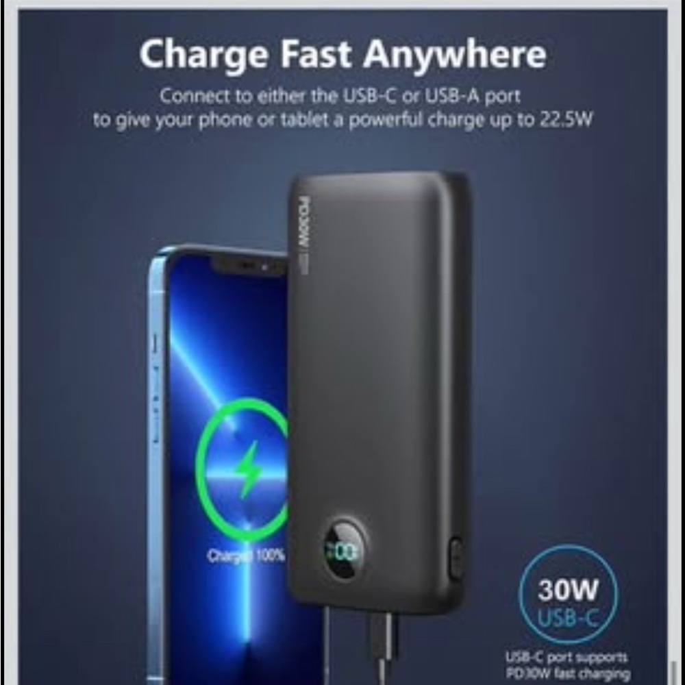 Power-Bank-Portable-Charger - 40000mAh Power Bank 30W Quick Charging - Picture 5 of 7